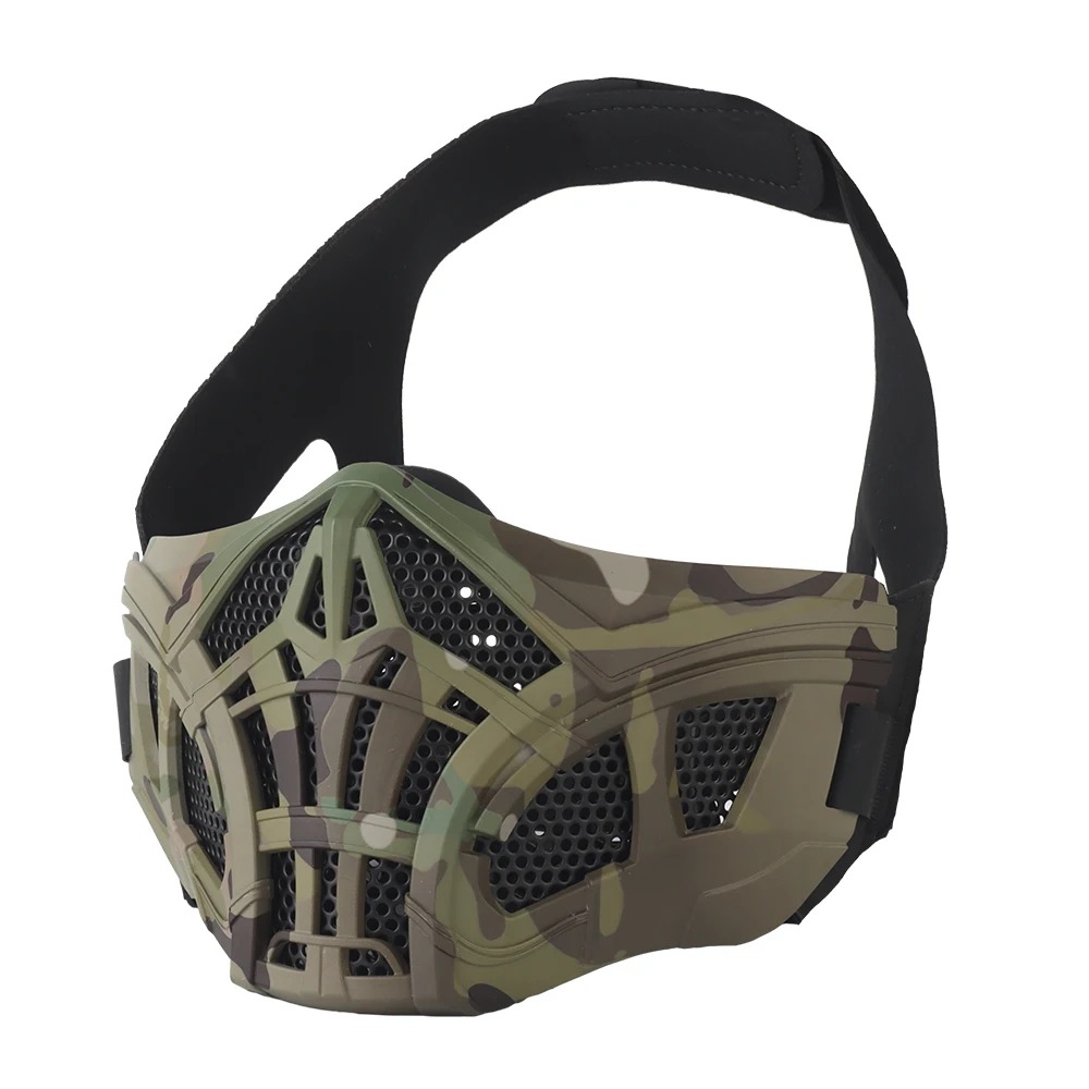 Tactical Airsoft Half Face Mas - Face Wash Mens ulasan dan harga