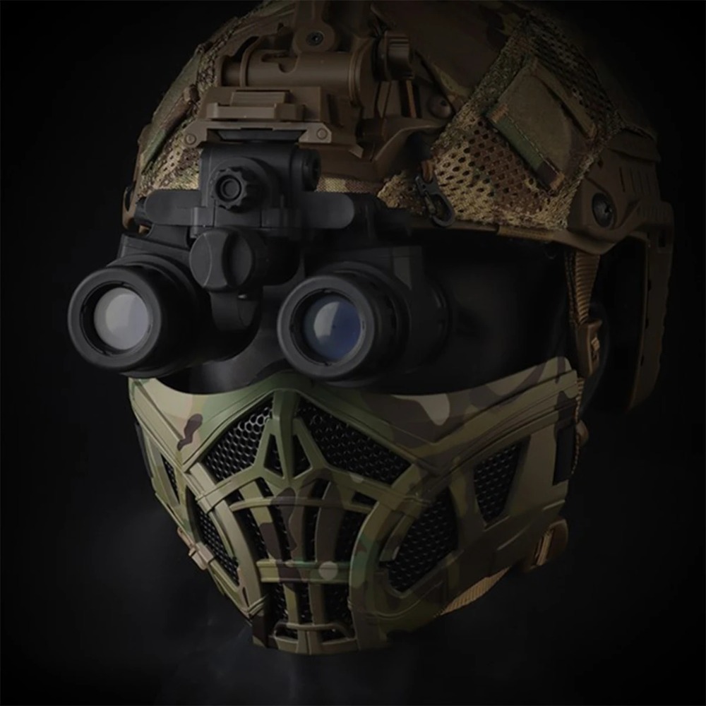 Tactical Airsoft Half Face Mas - Face Wash Mens ulasan dan harga