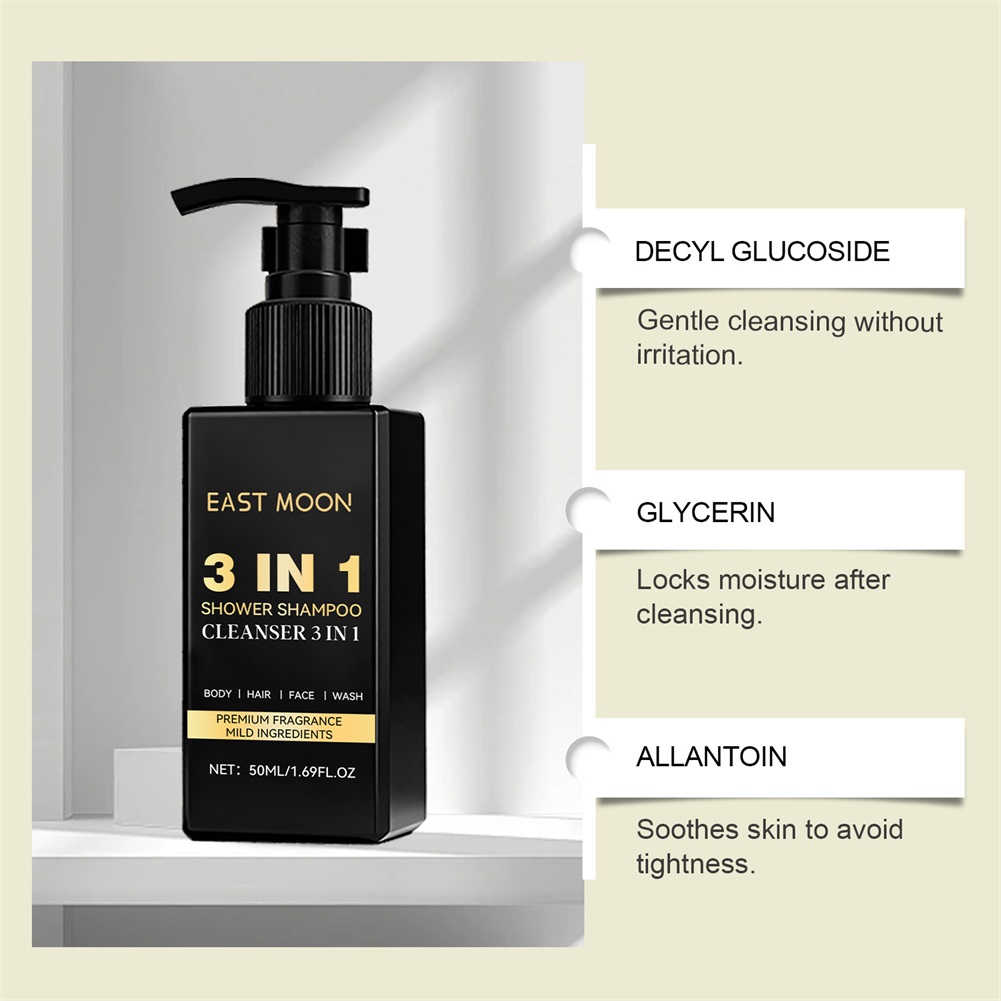 50ml 3 In 1 Shampoo Face Clean - Face Wash Mens ulasan dan harga