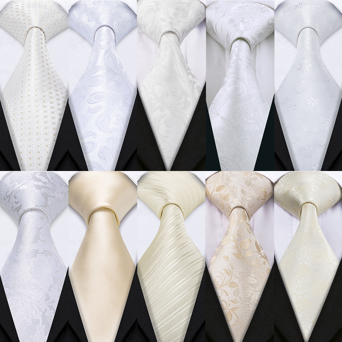Fashion White Mens Wedding Tie - Mens Grooming Kit Gift ulasan dan harga