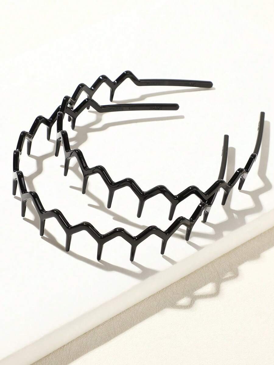 4pcs Black Wavy Toothed Headba - Face Wash Mens ulasan dan harga