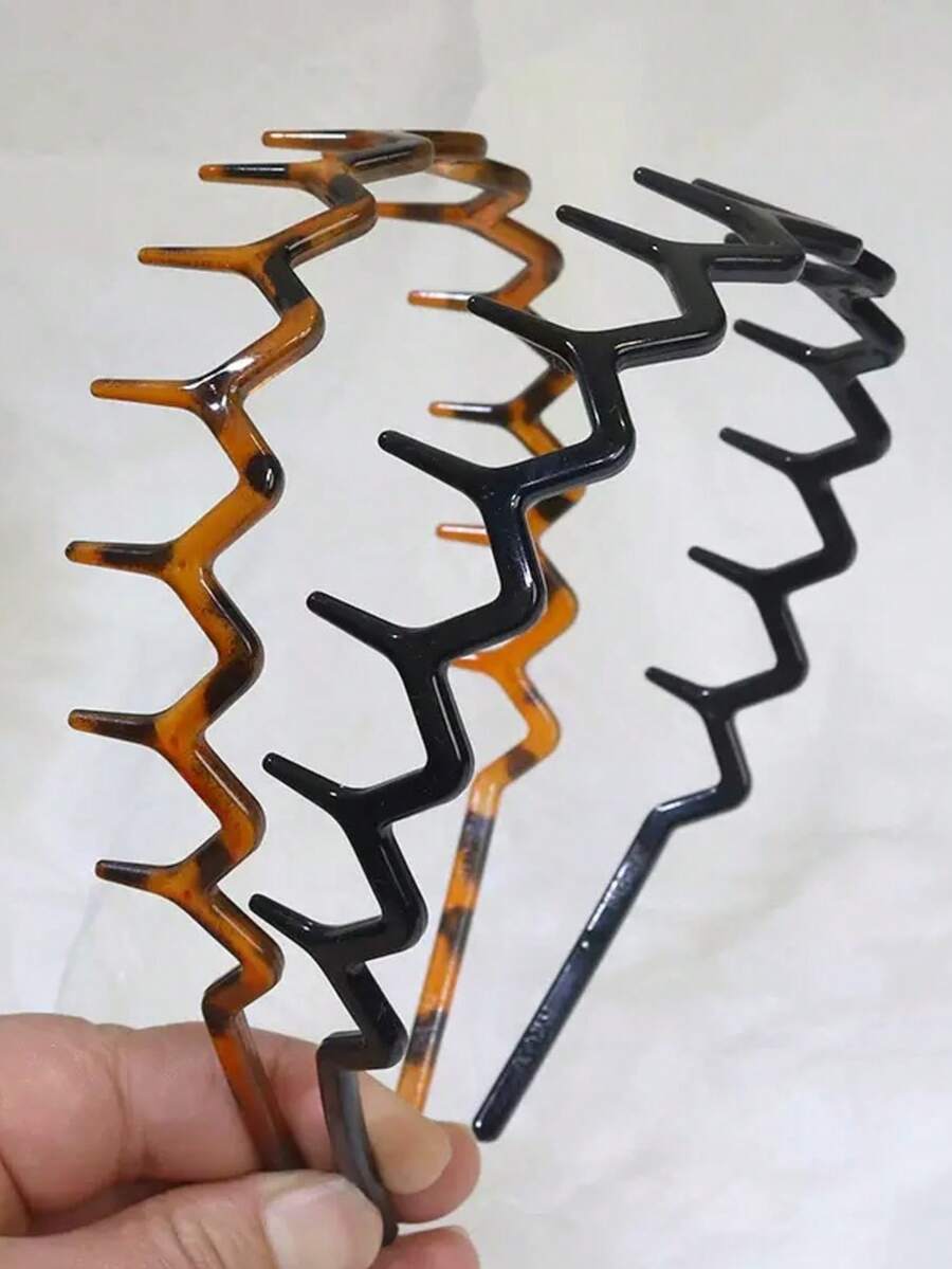 4pcs Black Wavy Toothed Headba - Face Wash Mens ulasan dan harga