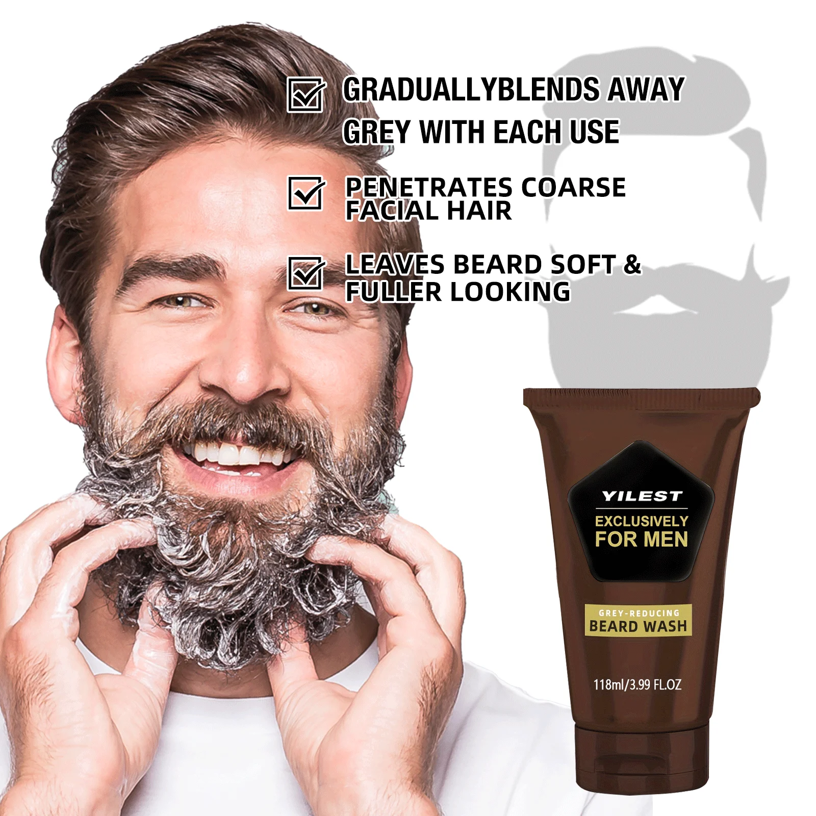 1-3pcs Men's Beard Black Dye D - Face Wash Mens ulasan dan harga