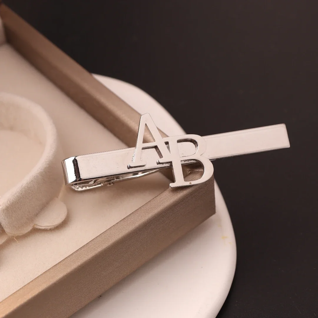 Custom Initial Tie Clip for Gr - Men'S Grooming For Wedding ulasan dan harga