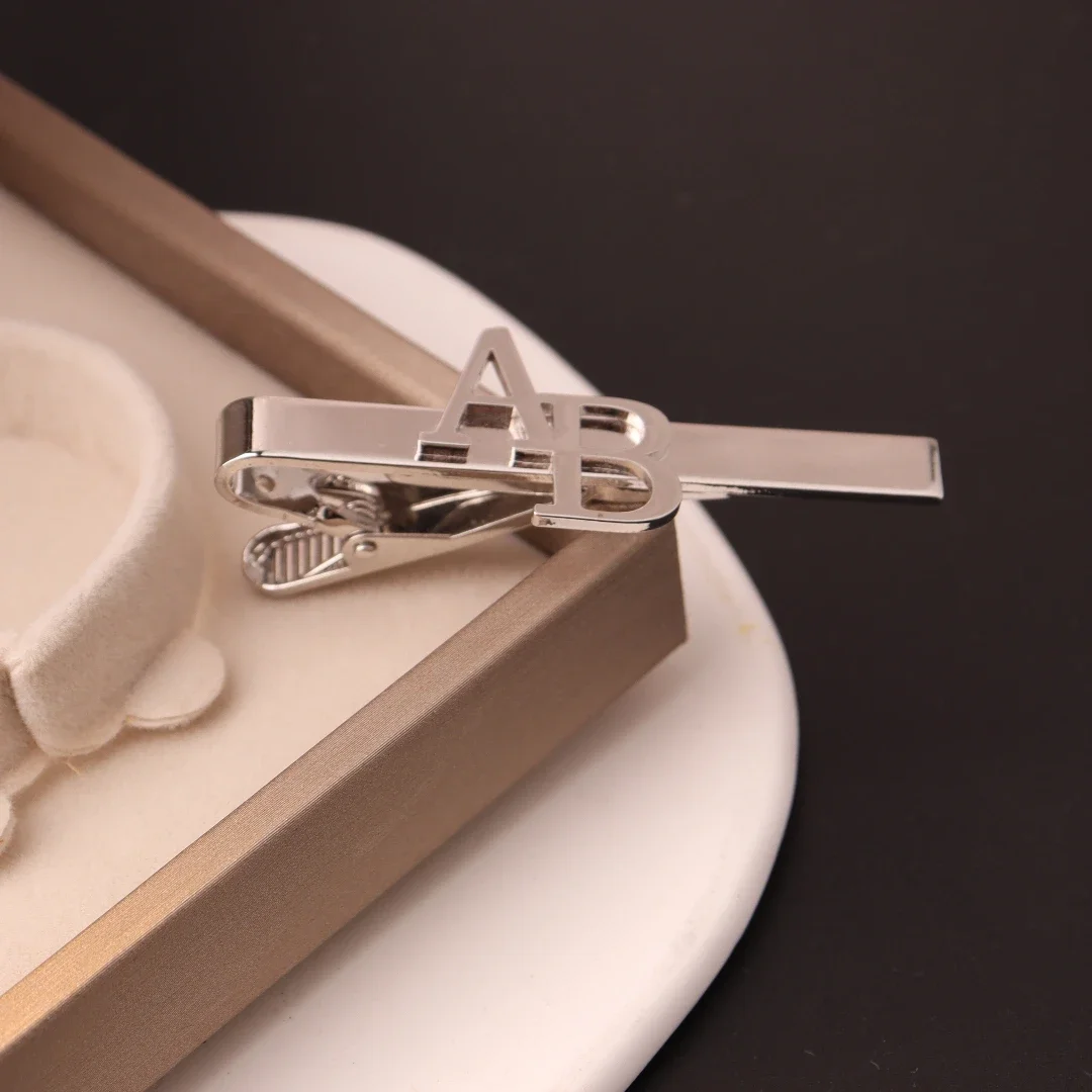 Custom Initial Tie Clip for Gr - Men'S Grooming For Wedding ulasan dan harga