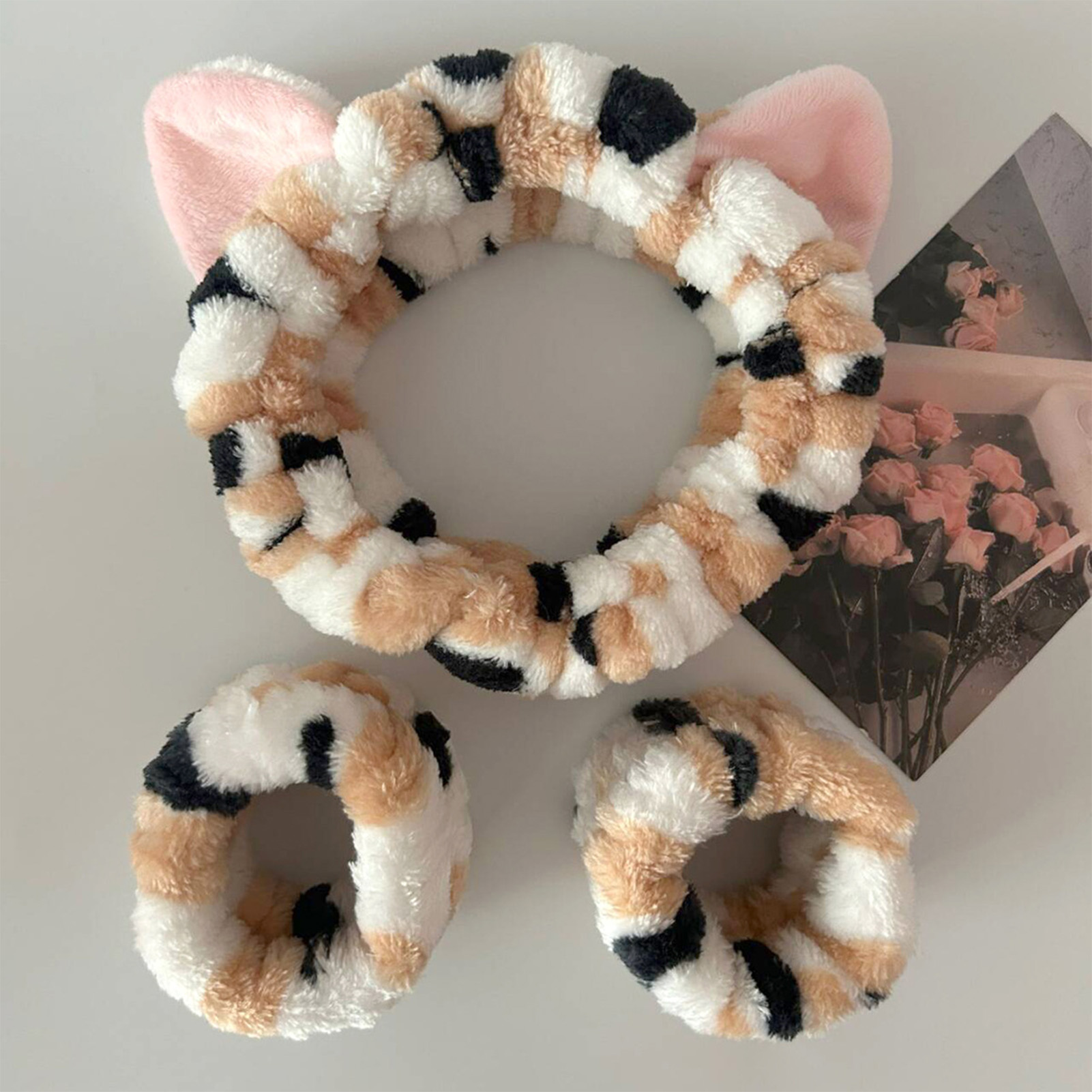 Cute Cat Ears Headband And Wri - Face Wash Mens ulasan dan harga