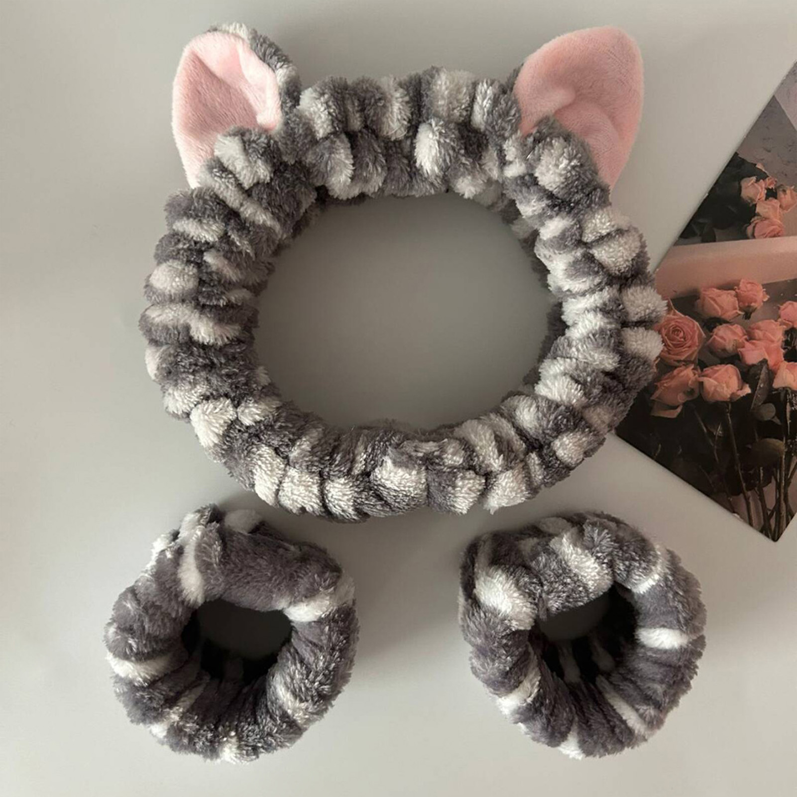 Cute Cat Ears Headband And Wri - Face Wash Mens ulasan dan harga
