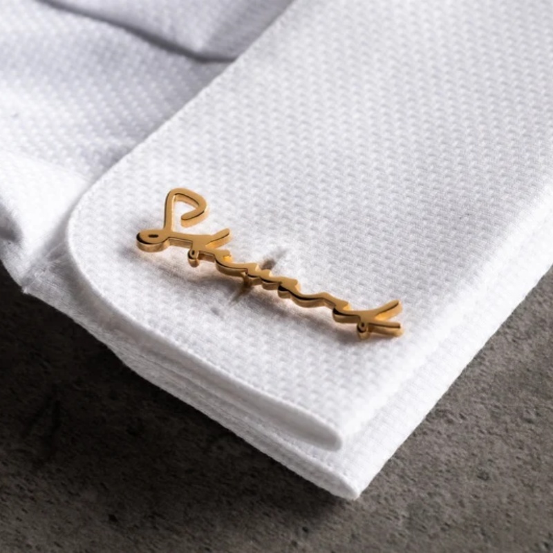Custom Name Cufflinks 18K Gold - Men'S Grooming For Wedding ulasan dan harga
